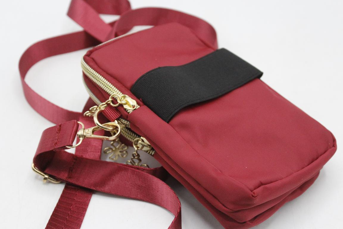 Stylish Cross Body Four Zipper Bag / Pouch Red (LG-91#)