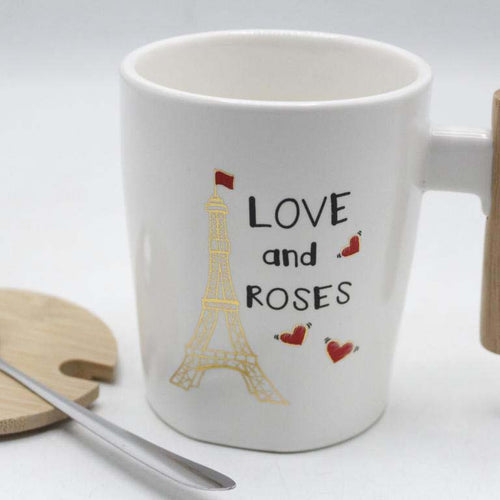 Load image into Gallery viewer, Love and Roses Ceramic Mug with Lid and Spoon (ST243)

