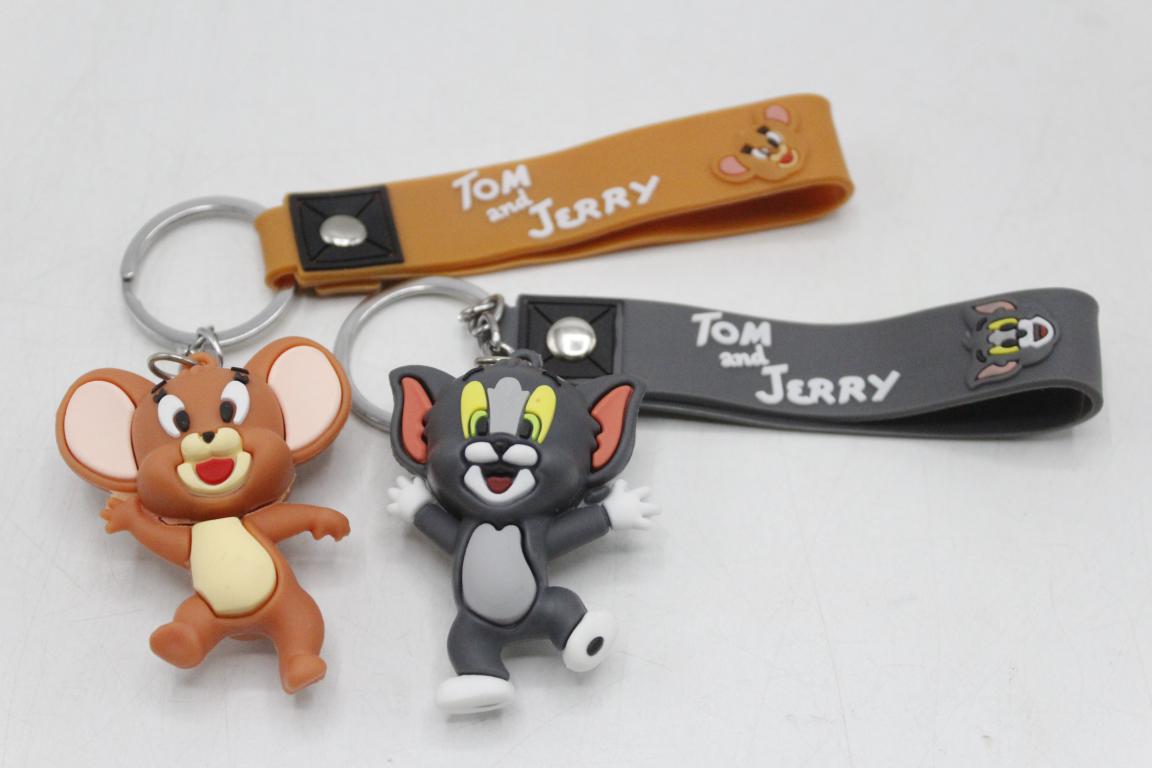 Tom & Jerry Pack of 2 PVC Keychains with Bracelet (KC5367A)