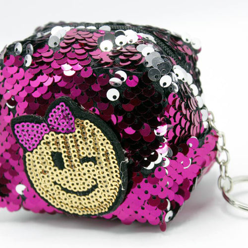 Load image into Gallery viewer, Smile Sequin Pouch Keychain &amp; Bag Hanging
