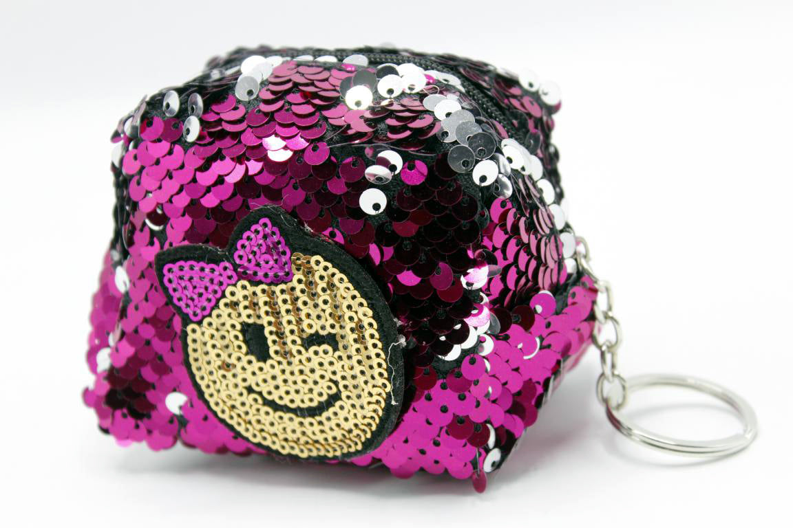 Smile Sequin Pouch Keychain & Bag Hanging