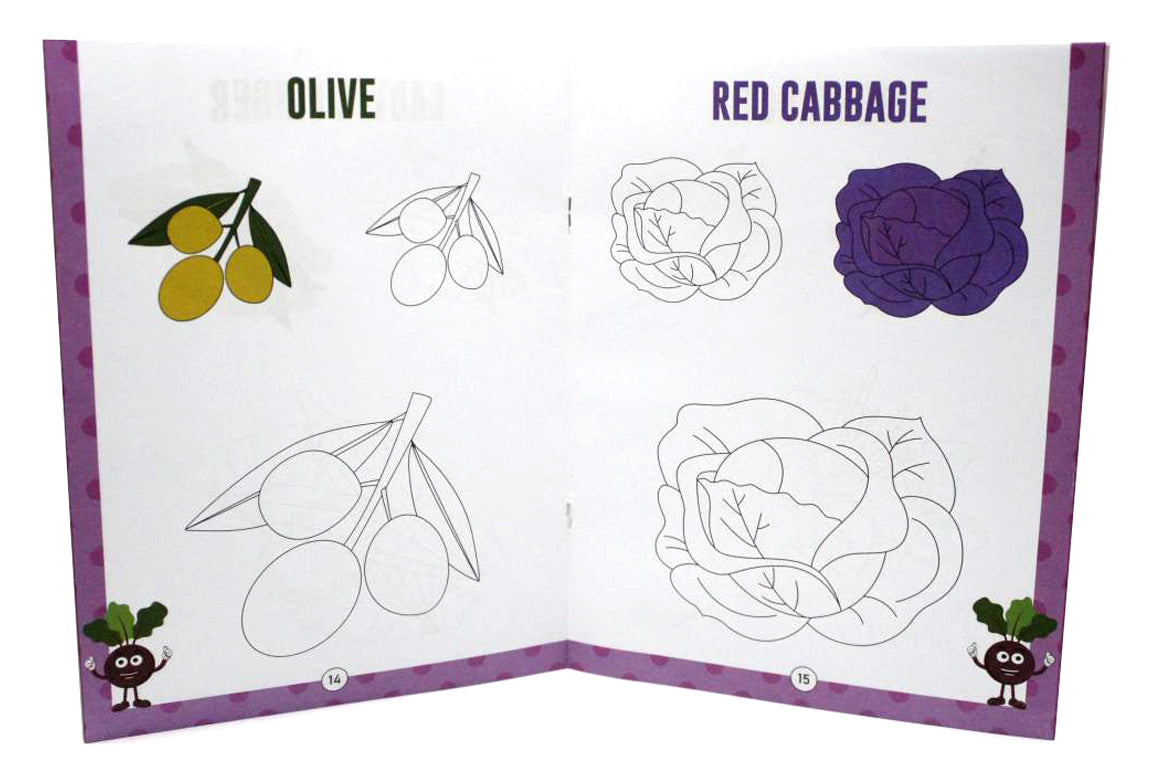Copy N Colour Vegetables Book