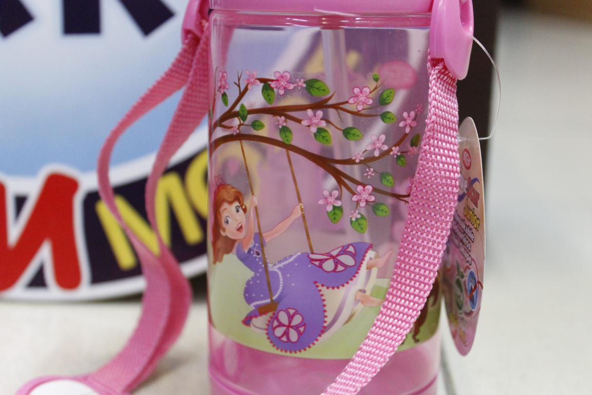 Sofia The First Water Bottle With Straw 400 ml Pink (KC5472)
