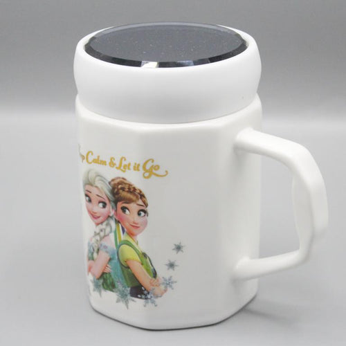 Load image into Gallery viewer, Frozen Anna &amp; Elsa Keep Calm and Let it Go Ceramic Mug WIth Mirrored Lid (G-4A)
