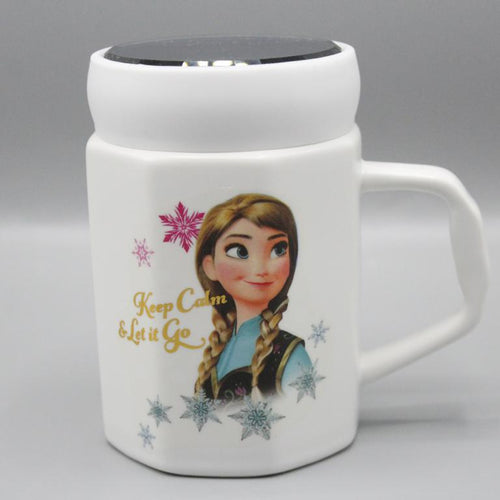 Load image into Gallery viewer, Frozen Anna &amp; Elsa Keep Calm and Let it Go Ceramic Mug WIth Mirrored Lid (G-4C)
