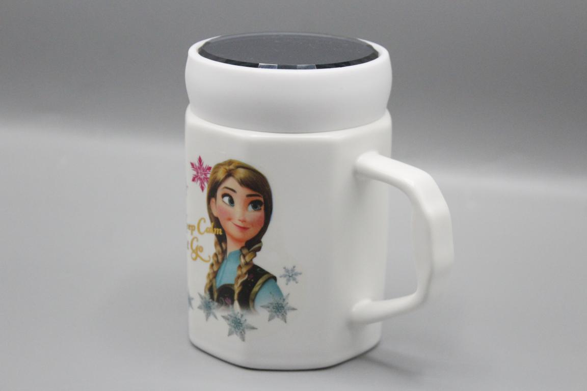 Frozen Anna & Elsa Keep Calm and Let it Go Ceramic Mug WIth Mirrored Lid (G-4C)