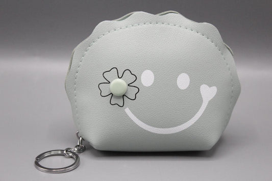 Smiley Leather Zipper Pouch / Bang Hanging Green (KC5487)
