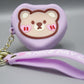 Bear Face Pouch Keychain & Bag Hanging With Bracelet (KC5488)