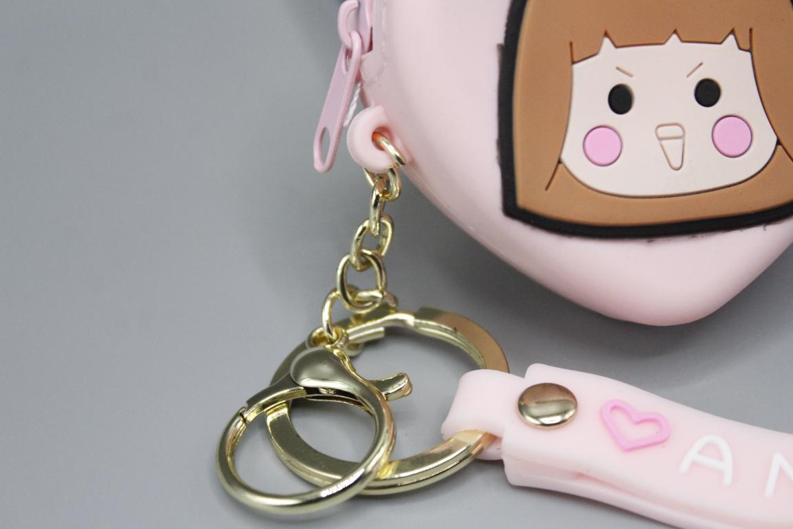 Girl Face Pouch Keychain & Bag Hanging With Bracelet (KC5488)