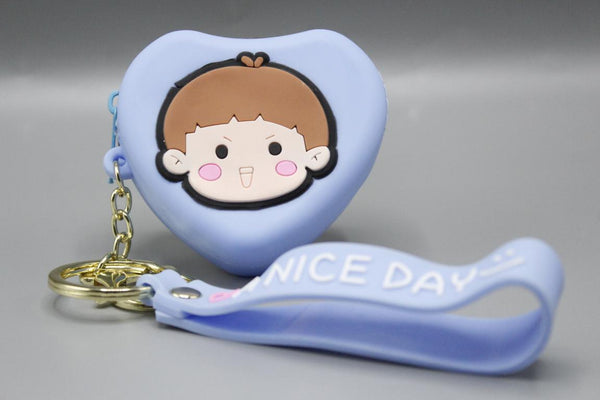 Boy Face Pouch Keychain & Bag Hanging With Bracelet (KC5488)