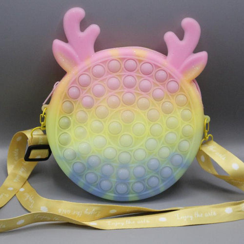 Load image into Gallery viewer, Lady Deer Shaped Pop It Soft Silicone Cross Body Bag Multicolor (KC5458)

