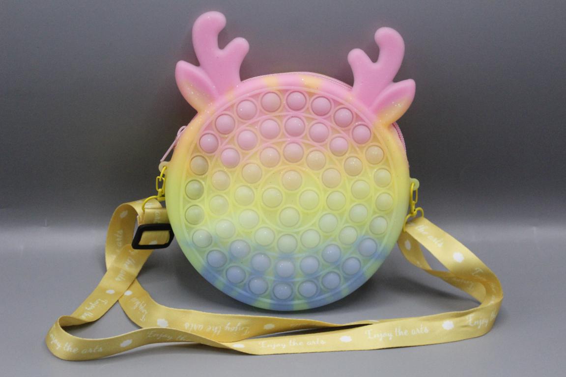 Lady Deer Shaped Pop It Soft Silicone Cross Body Bag Multicolor (KC5458)