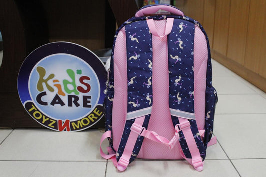 Printed Waterproof School Bag for Grade-3 & 4 Girls Blue (LF-182)