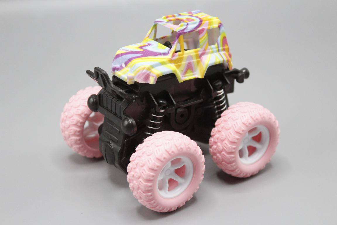 Friction Powered Multicolor Monster Truck with Rubber Wheels and Spring Shock Absorber Suspension System Toy for Kids (6969-44C)