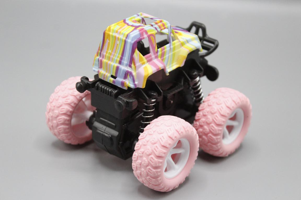 Friction Powered Multicolor Monster Truck with Rubber Wheels and Spring Shock Absorber Suspension System Toy for Kids (6969-44C)