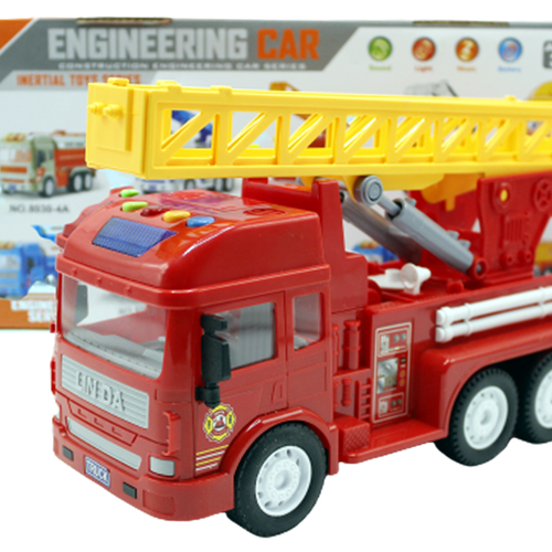 Load image into Gallery viewer, Engineering Car Fire Rescue Truck Red With Light &amp; Sound (8030-2A)
