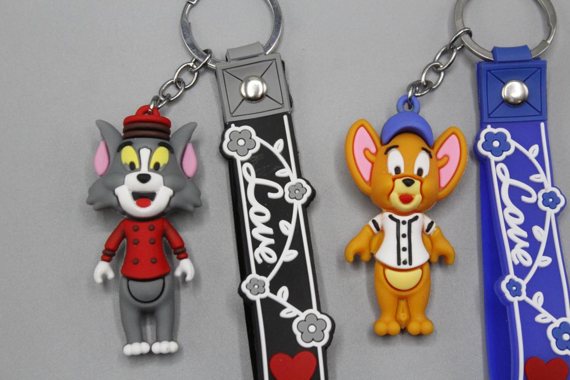 Tom & Jerry Pack of 2 PVC Keychains with Bracelet (KC5367B)