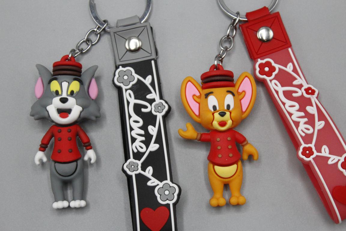 Tom & Jerry Pack of 2 PVC Keychains with Bracelet (KC5367B)