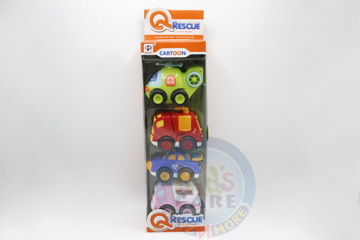 Q Rescue Friction Cars Set Pack of 4 (629A)