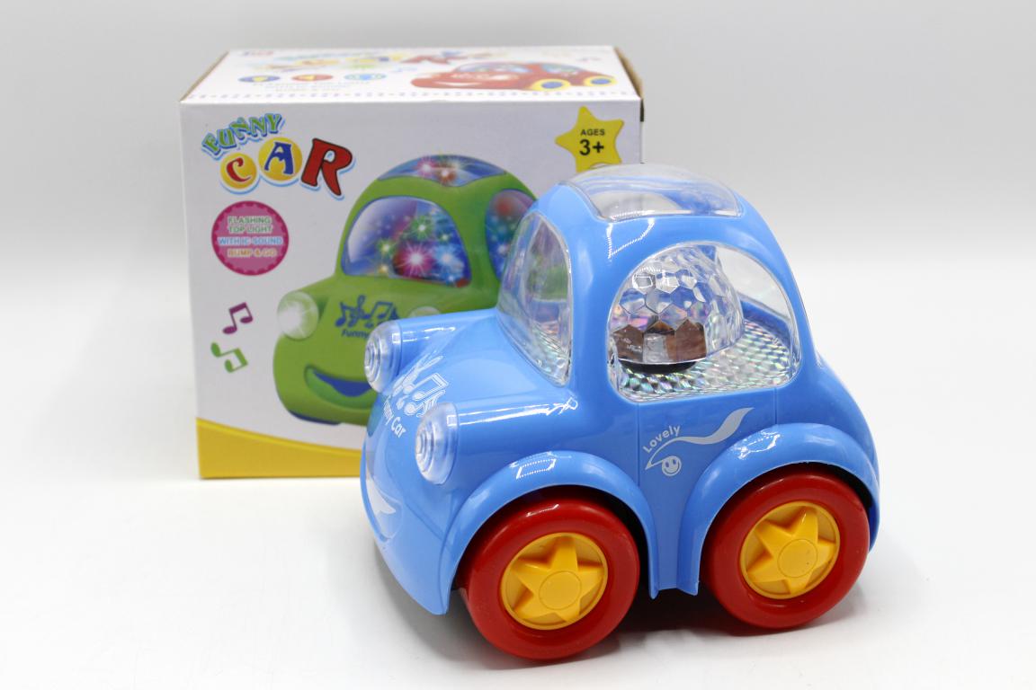 Funny Car Bump & Go With Lights & Sound Battery Operated Toy (1988B)