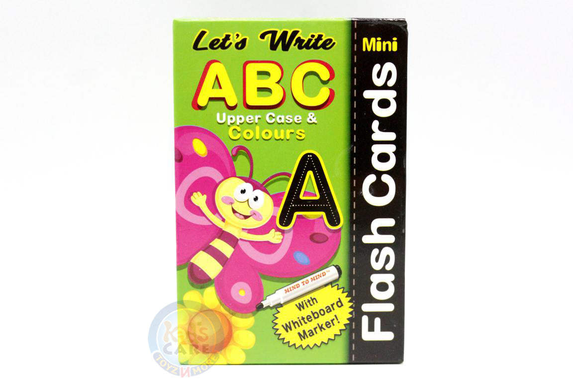 Let's Write ABC Upper Case & Colours Mini Flash Cards With Whiteboard Marker