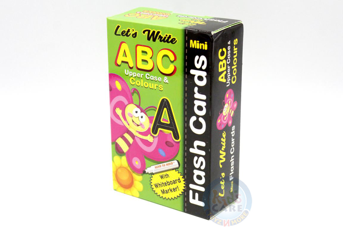 Let's Write ABC Upper Case & Colours Mini Flash Cards With Whiteboard Marker