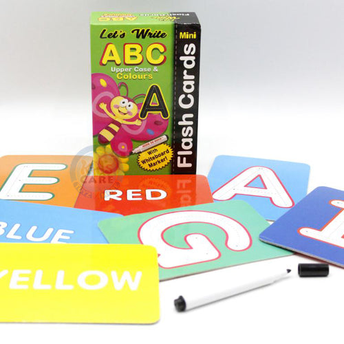 Load image into Gallery viewer, Let&#39;s Write ABC Upper Case &amp; Colours Mini Flash Cards With Whiteboard Marker

