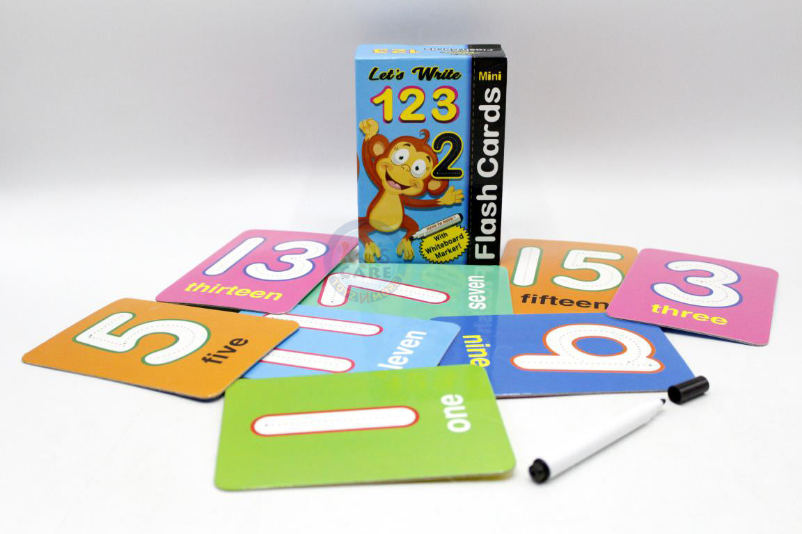 Let's Write 123 Mini Flash Cards With Whiteboard Marker