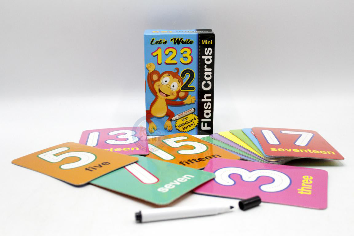 Let's Write 123 Mini Flash Cards With Whiteboard Marker