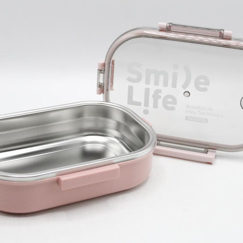 Load image into Gallery viewer, Tedemei Pink Lunch Box Plain Stainless Steel (6522)
