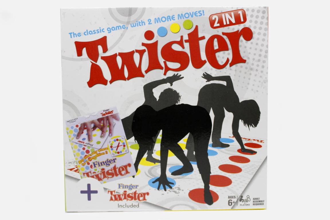 Twister 2 in 1 Game and Cool Mat for Kids - Plus Finger Twister Included (6200E)