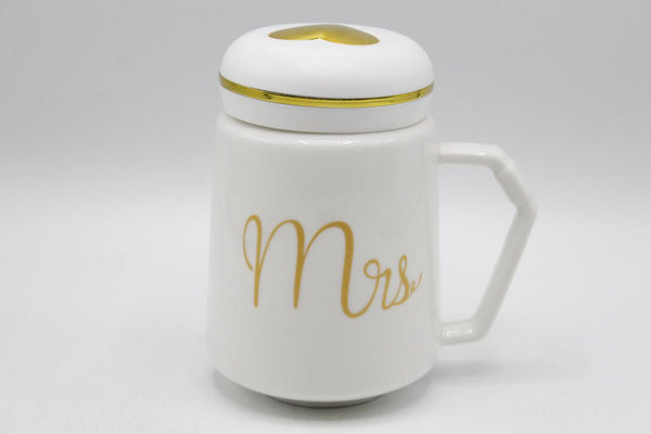 Mrs. White Ceramic Mug With Lid (S-25)