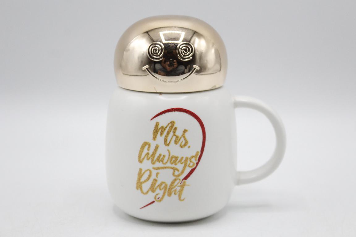 Mr. & Mrs. Ceramic Mug With Lid (S-7)
