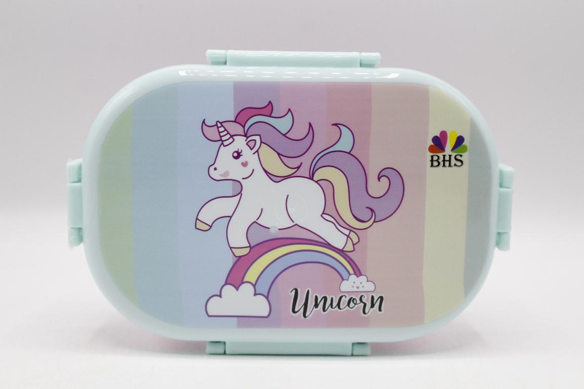 Unicorn Lunch Box With Two Portions, Spoon & Fork (KC5271)