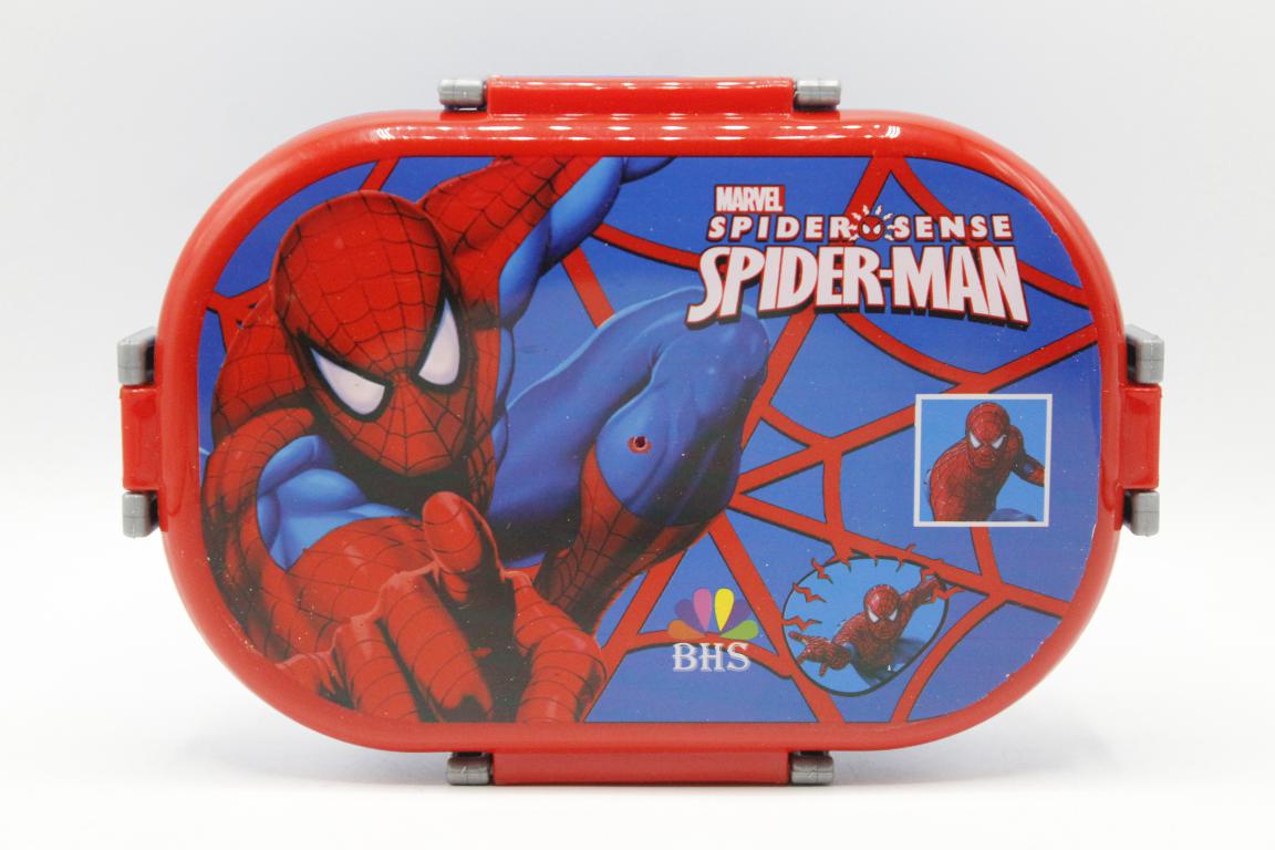 Spider Man Lunch Box With Two Portions, Spoon & Fork (KC5271)