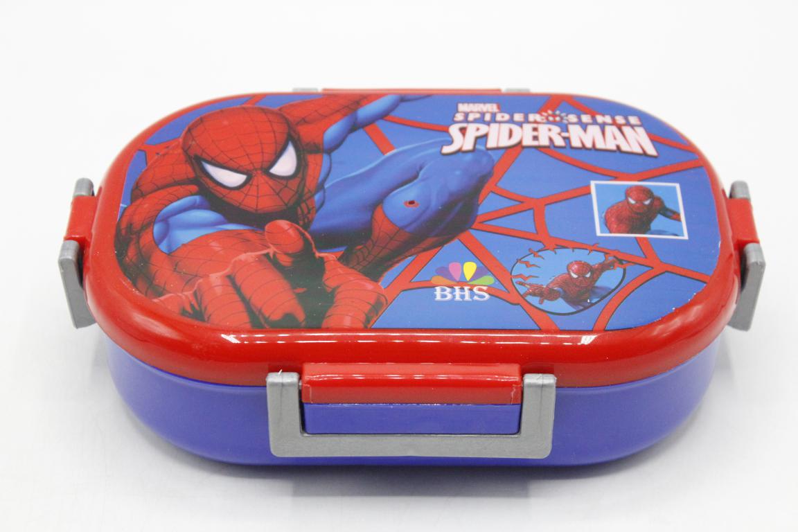 Spider Man Lunch Box With Two Portions, Spoon & Fork (KC5271)