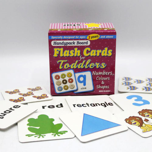 Load image into Gallery viewer, Numbers, Colours &amp; Shapes Handypack Board Flash Cards For Toddlers
