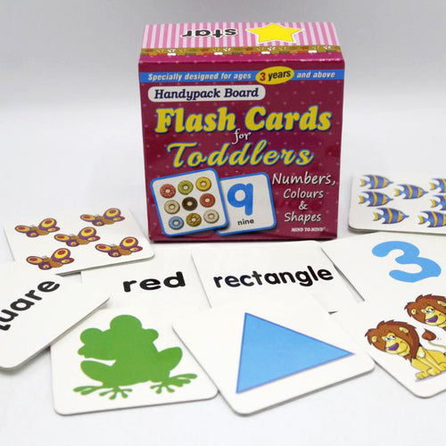 Load image into Gallery viewer, Numbers, Colours &amp; Shapes Handypack Board Flash Cards For Toddlers

