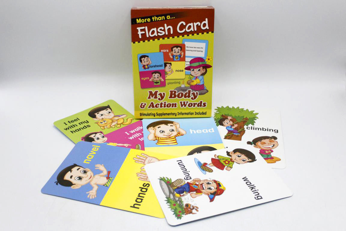 My Body & Action Words Flash Cards