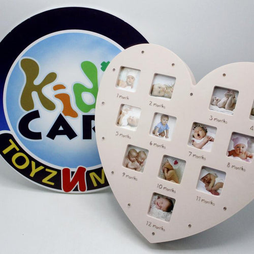 Load image into Gallery viewer, My First Year Photo Frame Heart Shape With Light (1626)
