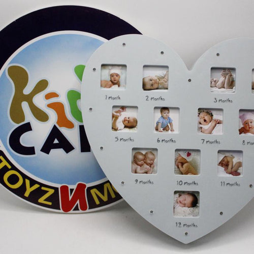 Load image into Gallery viewer, My First Year Photo Frame Heart Shape With Light (1626)
