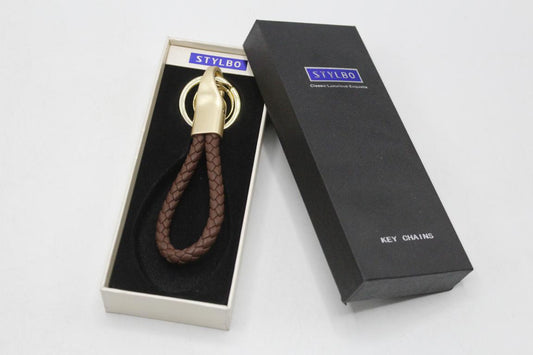 Premium Quality Braided PU Leather Keychain (KF0109)
