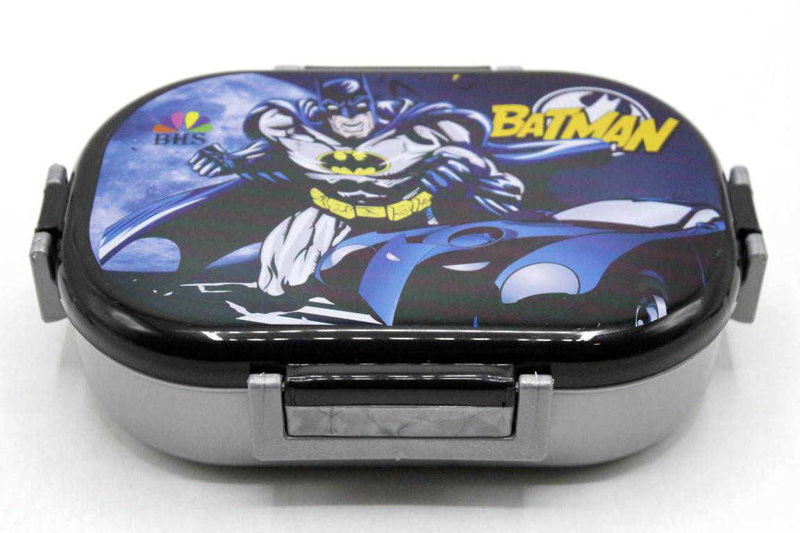 Batman Lunch Box With Two Portions, Spoon & Fork (KC5271)
