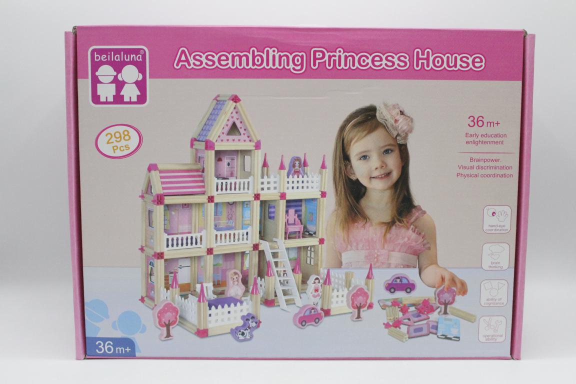 Wooden Princess House / Castle Building Blocks Toy (BLLN-3775)