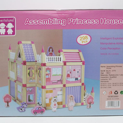 Load image into Gallery viewer, Wooden Princess House / Castle Building Blocks Toy (BLLN-3775)
