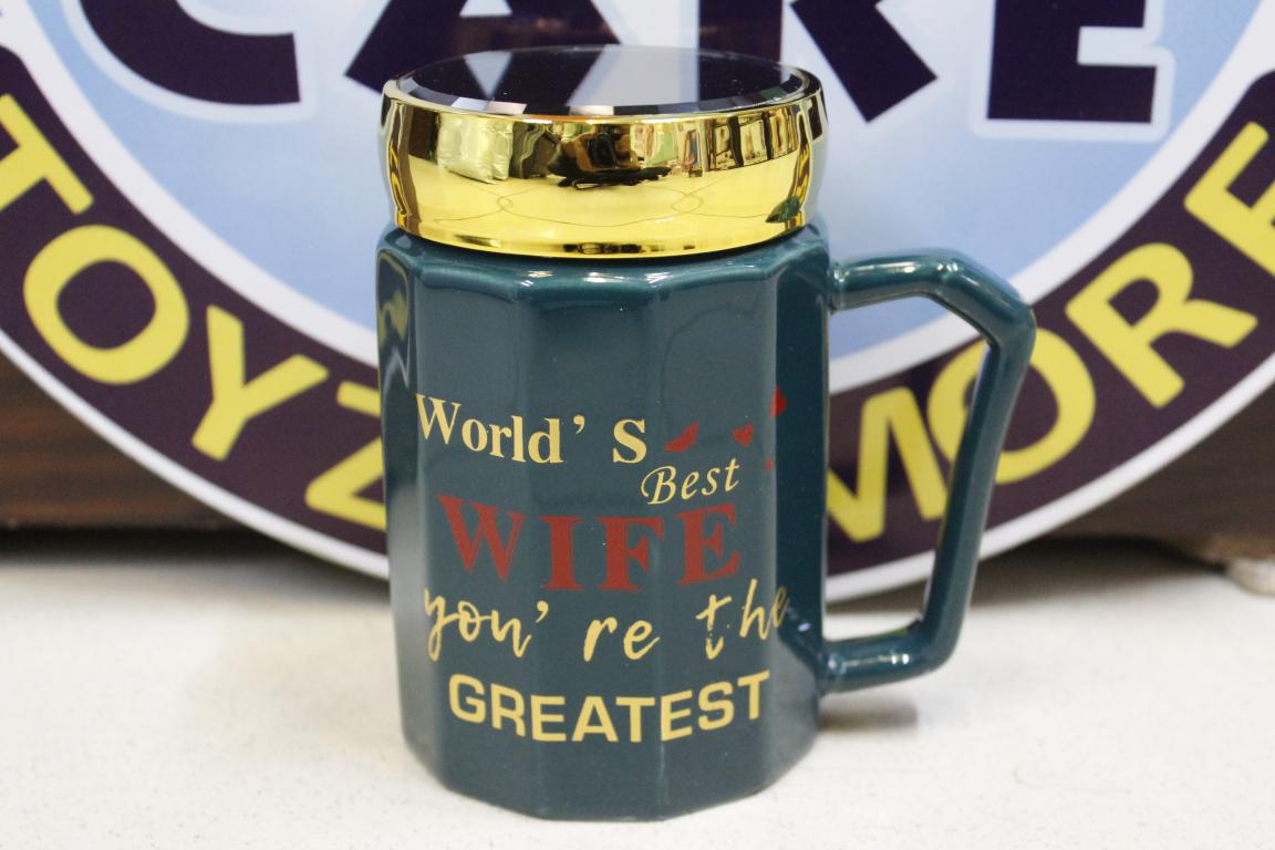 Husband / Wife Ceramic Mug With Lid (403)