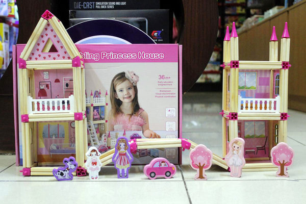 Wooden Princess House / Castle Building Blocks Toy (BLLN-3775)