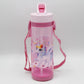 Unicorn Water Bottle With Straw 600 ml Pink (KC5311)
