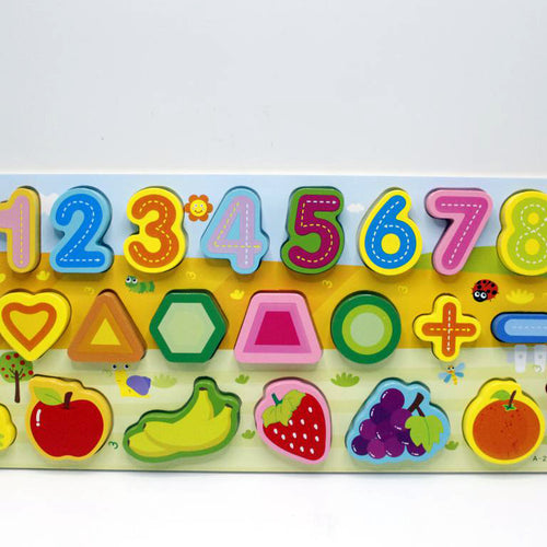 Load image into Gallery viewer, Wooden Counting - Mathematics And Fruit Shape Board (A-2203)
