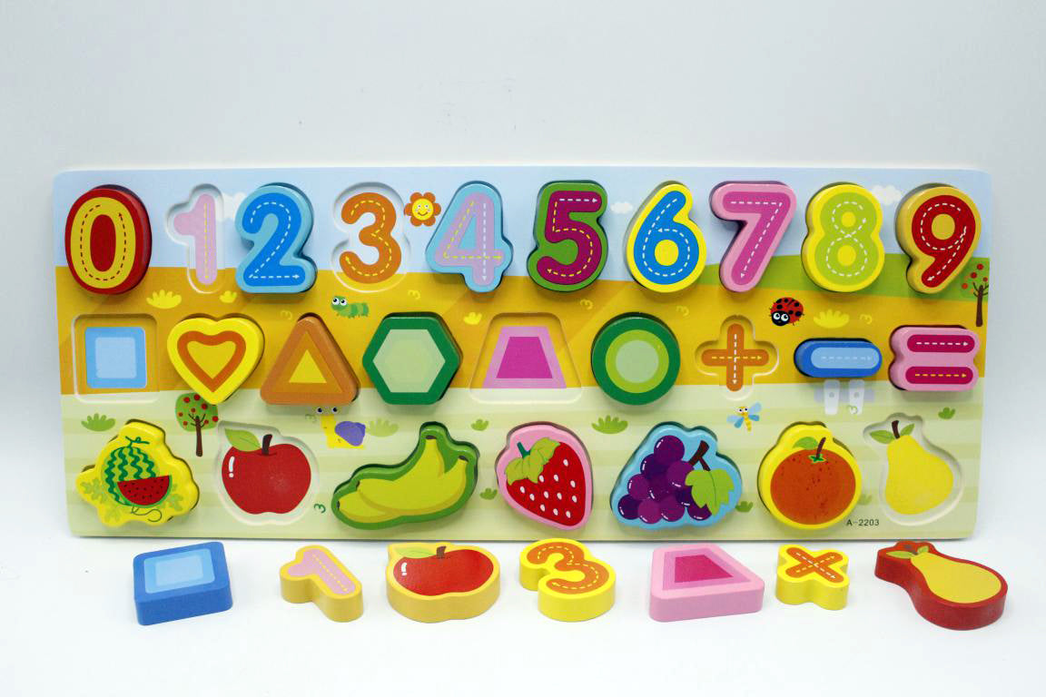 Wooden Counting - Mathematics And Fruit Shape Board (A-2203)